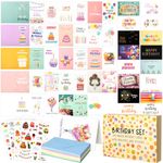 Birthday Card 50 Pack, Assortment Birthday Cards with Envelopes and Stickers, 6x4in Blank Inside Happy Birthday Card, Birthday Cards Box Set for All Occasion Use