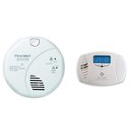 First Alert Battery Operated Wireless Interconnect Smoke and Carbon Monoxide Alarm & CO615A Carbon Monoxide Plug-in Alarm with Battery Backup and Digital Display