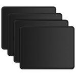 ITNRSIIET [4 Pack Mouse Pad with Stitched Edge, Premium-Textured Square Mouse Mat,Washable Mousepads with Lycra Cloth, Non-Slip Rubber Base Mousepad for Laptop, Computer, PC, 260x210x3mm Black