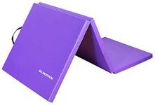 BalanceFrom Three Fold Folding Exercise Mat with Carrying Handles for MMA, Gymnastics and Home Gym Protective Flooring, 1.5-Inch Thick, Purple