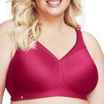 Glamorise Full Figure Plus Size MagicLift Seamless Sports Bra Wirefree #1006 Ruby Red