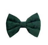 New Dogs Bow Tie Valentine's Day Velvet red LOVE Elastic Band attach COLLAR ACCESSORY Handmade UK (Small Velvet Green)