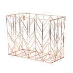 U Brands Hanging File Desk Organizer, Wire Metal, Copper/Rose Gold - 854U02-06