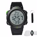 GMHLLES Mens Digital Watch, Sports Referee Wrist Watch Waterproof Military Watches with LED Light Calender Alarm Stopwatch for Outdoors Running Training Swimming(Black)