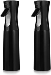 Continuous Spray Bottle for Hair (10.1oz/300ml) 2 Pack Mister Spray Bottles for Cleaning Empty Ultra Fine Water Mist Sprayer for Hairstyling Plant Garden Curly Hair Etc (Black)