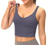 Dragon Fit Sports Bra for Women Longline Padded Yoga Bra Medium Impact Crop Tank Tops for Workout,Fitness,Running