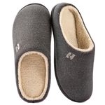 RockDove Men's Sherpa Lined Memory Foam Clog Slipper, Size 10/11 UK Men, Dove Gray