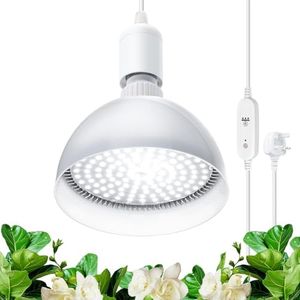 Barrina LED Grow Light Bulb with Timing and Hanging System, 25W 5000K Full Spectrum, 4H/9H/14H Timer, White