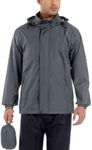 GIISAM Men’s Rain Jacket with Hood Lightweight Rain Coats Waterproof Raincoat Packable Windbreaker for Hiking Cycling