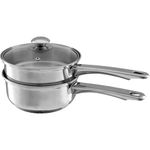 Classic Cuisine Stainless Steel 6 Cup Double Boiler – 1.5 Quart Saucepan 2-in-1 Combo with Vented Glass Lid-Kitchen Cookware with Measurements, Medium