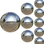 JforSJizT 9pcs 5x2.4in/3x3.2in/1x6in Diameter Gazing Ball,Silver Stainless Steel Polished Reflective Smooth Garden Sphere Globe Mirror,Colorful and Shiny Addition to Any Garden or Home