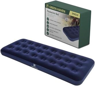 Green Haven Single Blow up Camping bed |Waterproof Single Airbed Inflatable Mattress | Single Air Beds for Adults & Kids |Quick Inflatable Camping Mattress | Premium Camping Mattress Single Air Bed