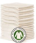 Madras Collections 16 Pack Flour Sack Dish Towels, Reusable Washable Towels Organic Cotton, Highly Absorbent, Kitchen Dish Towels, (13x13, Ivory)