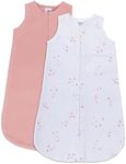 Ely's & Co. 100% Cotton Wearable Blanket Baby Sleep Bag Solid Dusty Rose and Mauve Pink Stars 2 Pack (Dusty Rose, 12-18 Months)…