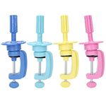 4Pcs Wig Head Stand Adjustable Mannequin Training Head Clamp/Stand Hairdressing False Head Stand Bracket Training Head Table Clamp