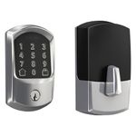 Schlage BE489WB GRW 625 Encode WiFi Deadbolt Smart Lock, Keyless Entry Touchscreen Door Lock with Greenwich Trim, Bright Chrome