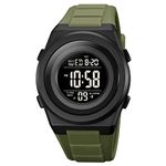 SKMEI Men's Digital Sports Watch - Army Green Digital Watch for Youth Sports Outdoor Silicone Watch, Chronograph, Alarm Clock - 2080