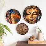 RITUALISTIC Nirvana Wall Plates- Set of 3 |Home Decor | Painting | Divine | Intricate Designs| Wall Arts for Home Decoration, Living Room-Metal