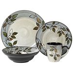 Pfaltzgraff 5136396 Rustic Leaves Dinnerware Set, Stoneware, Assorted