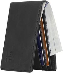 Gostwo Slim Wallet for Men Minimalist Leather ID Window Front Pocket Bifold Wallet