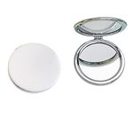 Zcooooool Makeup Mirror,Round Folding Mirror 8 CM, Professional Double-Sided Make Up Mirror (One Side Enlarged,The Other Side Normal) PU Surface Mirror Pocket Mirror Handbag Mirror Compact Mirror