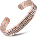 MagnetRX® Magnetic Copper Bracelets for Men – Effective 99.9% Pure Copper Bracelet for Men – Adjustable Copper Magnetic Bracelets (Native)