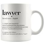 Panvola Lawyer Definition Mug Lawyer Gifts Law Student Son Daughter from Mom Dad Coffee Cup 11oz Attorney Graduation Ceramic Mug Novelty Drinkware White