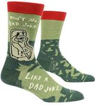 Men's Crew Socks Q - Dad Joke SW833, 6.5-11.5, Green