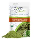 Davis Finest Organic Henna Powder Natural Hair Dye Colour 100g, PPD-Free Hair Dye