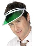 Smiffys Poker Visor, Green , 1980's Fancy Dress, Adult Dress Up Hats