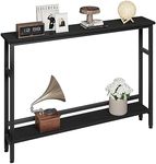 GAOMON 5.9" Narrow Sofa Table, 2 Tier Skinny Console Table with Adjustable Shelf, Slim Behind Couch Table for Living Room, Entryway, Hallway, Foyer - Black