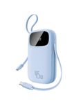 Baseus Powerbank 20000 mAh 45 W with Integrated USB-C Cable, QPow3 Power Bank PD3.0 QC4.0 External Mobile Phone Batteries, 3 usb-C, 1 usb-A, Portable Charger for iPhone 16/15/14 Pro Max, iPad, Galaxy