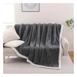 Butterthief Cozy Super Soft Warm Double Layered Kids Sherpa Blanket All Season Baby Blanket for Winter Toddlers Boys & Girls 1-6 Years (Size -100 x 150cm) (Dark Grey)