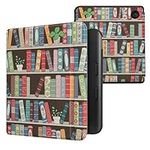 kwmobile Case Compatible with Kobo Libra Colour Case - eReader Cover - Summer Library Blue/Green/Dark Pink