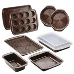 Circulon Nonstick Bakeware 10-Piece Bakeware Set, Chocolate Brown