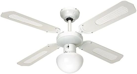 Farelek Bali Ventilateur de plafond, 107 cm, blanc
