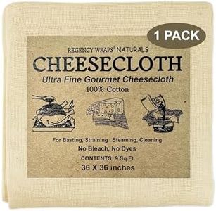 Regency Wraps 100% Cotton Ultra Fine Natural Cheesecloth, 36 sq ft,Food Grade for Basting Turkey, Canning, Straining, Cheesemaking, 36"X36"(9 sq.ft) 1 pc Pack