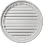 Ekena Millwork GVRO24F 24" W X 24" H X 1 1/8" P Round Gable Vent Louver, Functional