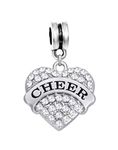 LaBenie Dangle Clear Crystal Cheer Charm Bead, Alloy, Rhinestone, Rhinestone