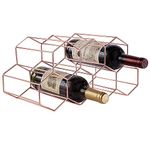 FOMANSH Countertop Wine Rack - 7 Bottle Holder for Wine Storage, Freestanding Wine Rack for Wine Cellar Bar Cabinet, Metal Tabletop Wine Holder with Modern Design,Stand Wine Rack for Kitchen