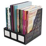 ADVANTUS 3-Compartment Magazine and Literature File, Black (34091)