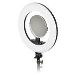 Fotodiox Vlog-LED-Ring-Pro-Blk Selfie Starlite Bi-Color Dimmable LED Ring Light for Portrait, Photography, Makeup, YouTube, Vine Video & More, Includes Light, Phone Clamp, Vanity Mirror, 18", Black