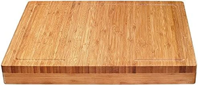Lipper International Bamboo Wood Over-The-Counter-Edge Kitchen Cutting and Serving Board, 17-5/8" x 13-7/8" x 2"