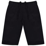 A2Z 4 Kids Boys 100% Cotton Shorts Comfort Stretch Pants - Shorts S07 Black 11-12