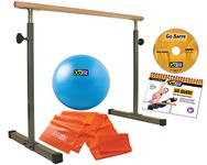 GoFit GoBarre Ballet Workout Set, Portable, Adustable Free-Standing Ballet Bar for Dancing, Stretching, Barre Workouts with Resistance Band and Core Ab Ball