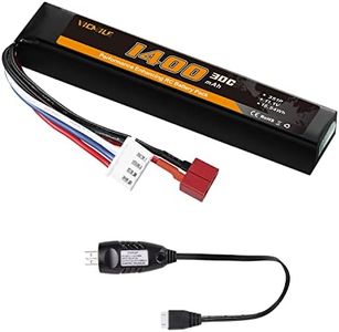 VICMILE 1400mAh Airsoft Battery 11.1V Lipo Battery with Deans T Plug 30C High Discharge Rate Rechargeable 3S Lipo Battery for Airsoft Model Guns