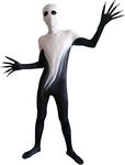 Spooktacular Creations Halloween Black White Shadow Demon Costume for Child Boys Halloween Themed Dress Up Party, Scary Morph Suit-Small (5-7 yrs)