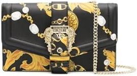 Versace Jeans Couture Black Gold Clutch Bag, black