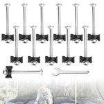 AFASOES 12 Pcs Trampoline Screws Galvanized Steel Trampoline Enclosure Pole Gap Spacers Fixing Trampoline Accessories Trampoline Stability Tool Set With Wrench for Fixed Trampoline, 77mm