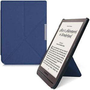 kwmobile Custodia Pieghevole Origami Compatibile con Pocketbook InkPad 3/3 Pro/Color/Vivlio InkPad 3 Cover - Cover Magnetica Pelle PU eReader con Stand - blu scuro